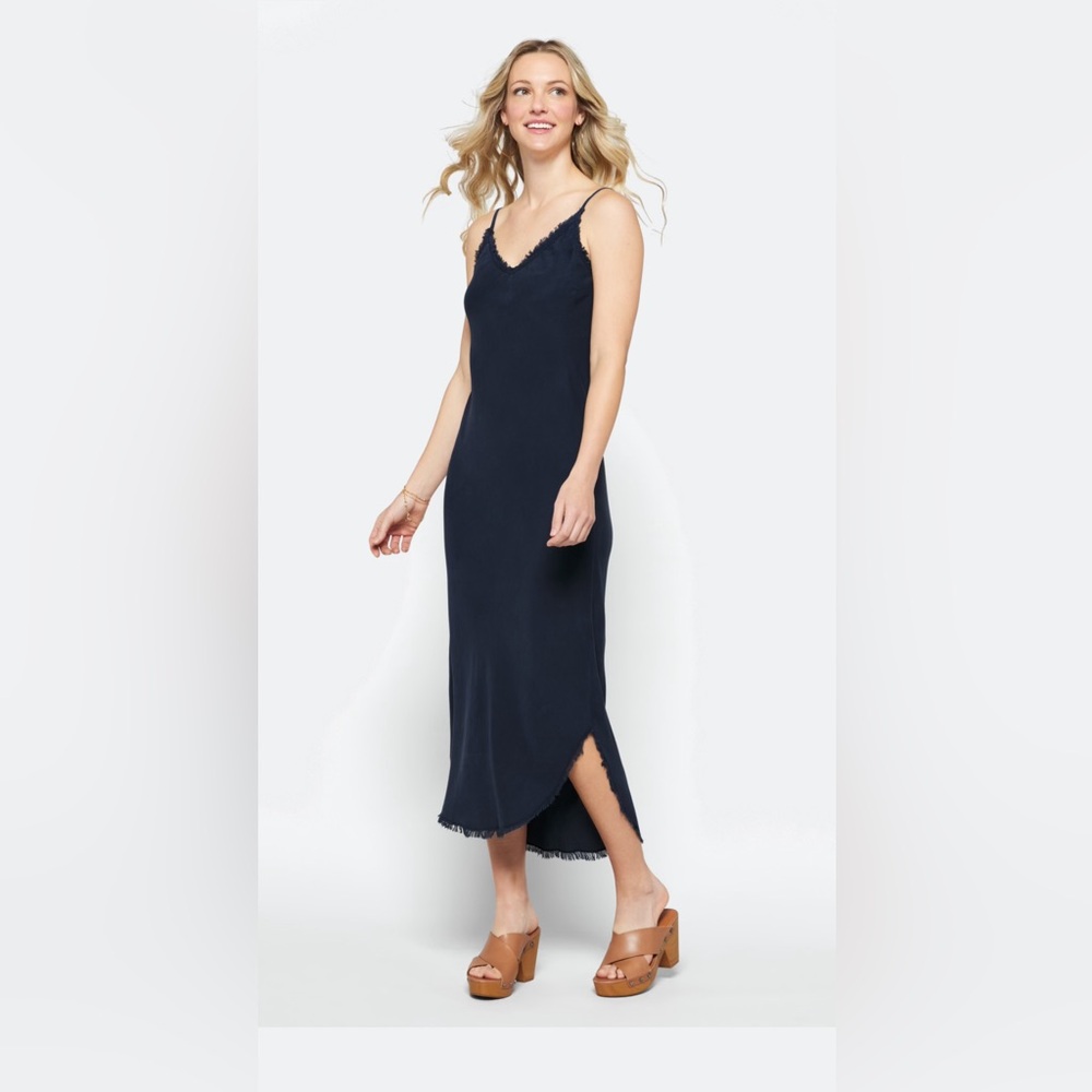 Dorinne Frayed Midi Slip Dress